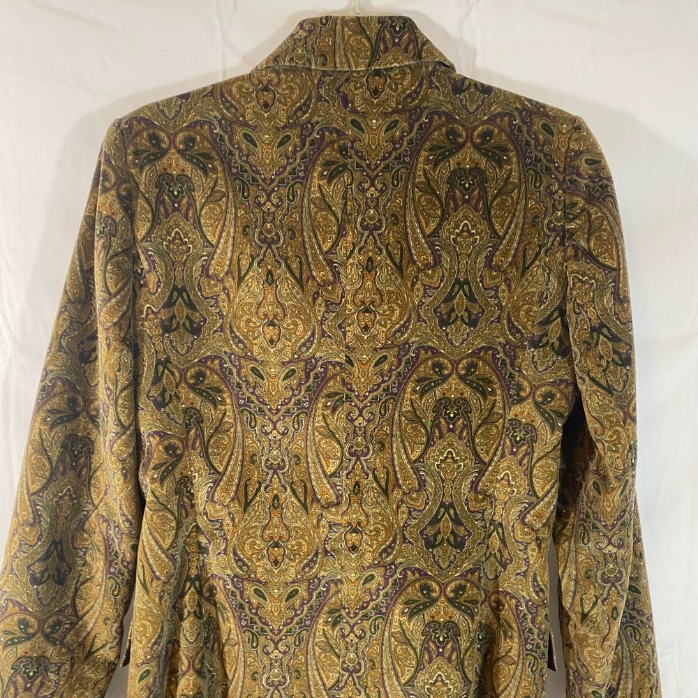 SOLD Bern And Mort Velour Single Breasted Brown Paisley Blazer NWOT - Picture 10 of 14